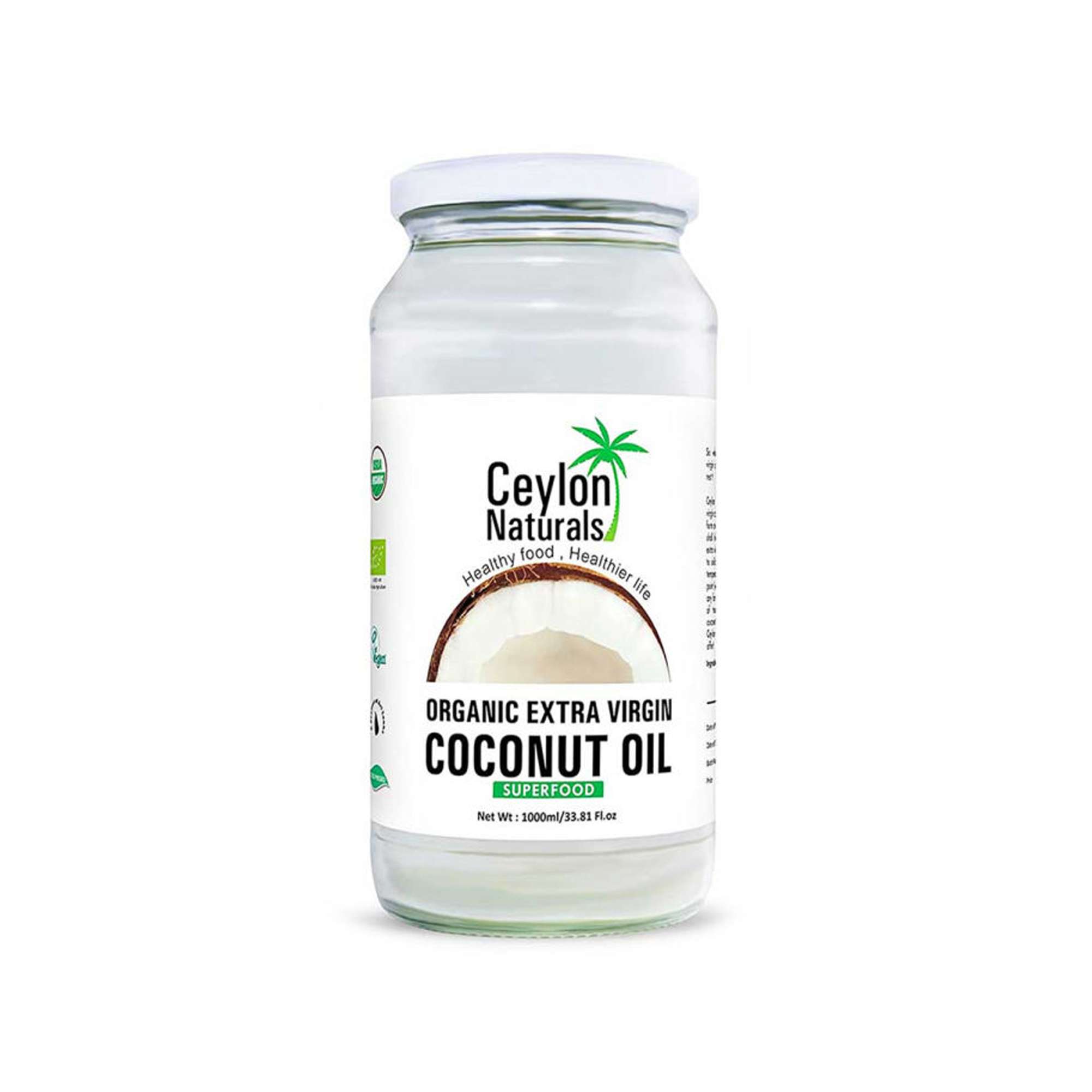 Organic Extra Virgin Coconut Oil 1ltr